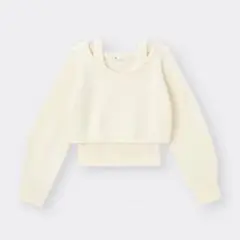 GU 2ピースパフィータッチセーター 白