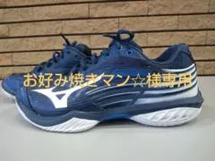 良品☆MIZUNOバドミントンシューズ ウェーブクロー2 24cm ミズノ 青