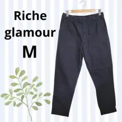 リシェルグラマー ▶ クロップドパンツ M 紺 ウエスト後ろゴム