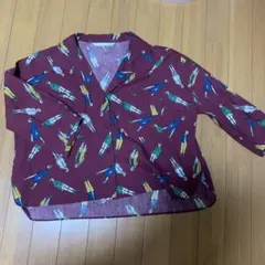 【最終価格！】ヴィンテージ 赤 アロハシャツ風 トップス 人柄　レトロ