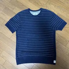 REIGNING CHAMP ネイビー ストライプ Tシャツ S/P
