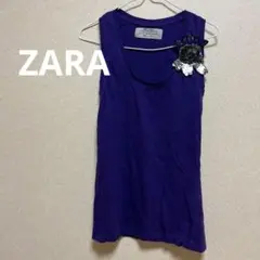 新品　未使用ZARA パープル タンクトップ Mサイズ