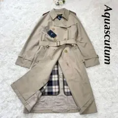極美品 Aquascutum ライナー付ロングトレンチコート 撥水 ベージュ