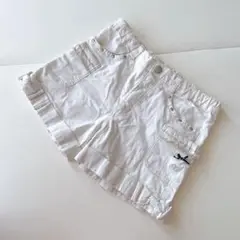 ポンポネット キュロットパンツ　リボン　刺繍　フリル130 ナルミヤオンライン