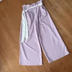 くすみピンク　ワイドパンツ