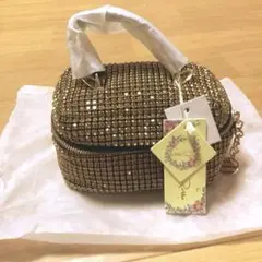 ゴールドビーズ装飾パーティーバッグ未使用品。