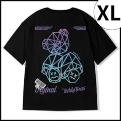 【残りわずか】Tシャツ　メンズ　黒　ストリート　XL　ユニセックス　クマ　半袖