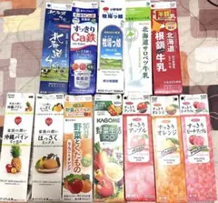 牛乳パック　ジュースパック　未解体　21本　折りたたみあり