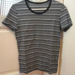UNTITLED　MEN　黒白ストライプ 　半袖Tシャツ