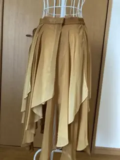 ベージュ シフォン アシンメトリースカート