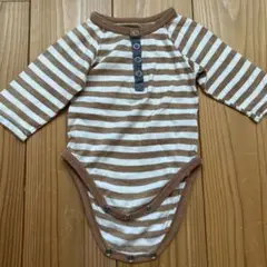 【10/31まで】スキップランド ストライプロンパース 70cm 記名あり