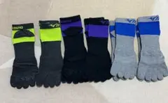 (6足組)MIZUNO for RUN 5本指 スポーツソックス24-26cm