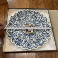 花模様の皿 直径約32cm 説明書付き