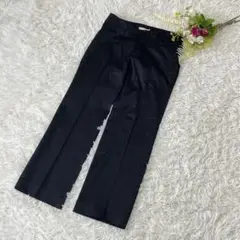 〝スピックアンドスパン〟センタープレスカジュアルパンツオフィス無地黒シンプル36