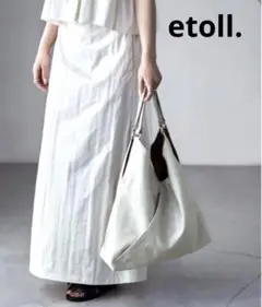 etoll. トライアングルフェイクレザートートバッグ グレー