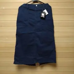 moz ネイビー デニム ロングスカート