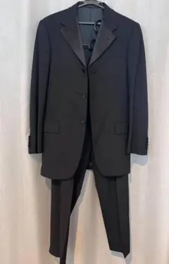 高級 PRADA |プラダ タキシード スーツ ウール 黒 44 8R ブラック