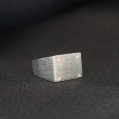 シルバー925 メキシカンジュエリー ヴィンテージ シグネチャー 印台 スクエア