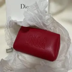 Dior レッド レザー ポーチ