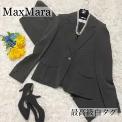 最高級白タグ✨MaxMara パンツスーツ 上下 ウール 1B グレー 大きい