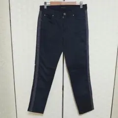 バンヤードストーム ブラック　パンツ　綿＋ポリウレタン　カジュアル　横　ライン