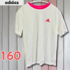 【adidas】スポーツ Tシャツ 160 ホワイト/ピンク