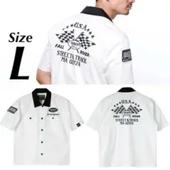 ★ VANSON TVS2305S WH/BK Lサイズ バンソン ワークシャツ