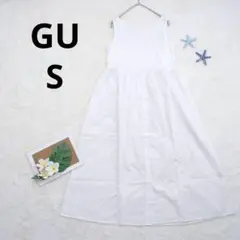 GU/ジーユー ▶ ワンピース S 白 ノースリーブ フレア