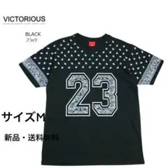 黒TシャツvictoriousサイズMビクトリアスペイズリーバンダナストーン付き