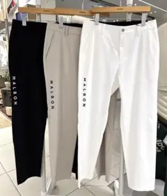 ゴルフ メンズ malbon マルボン パンツ（ホワイト）Mサイズ