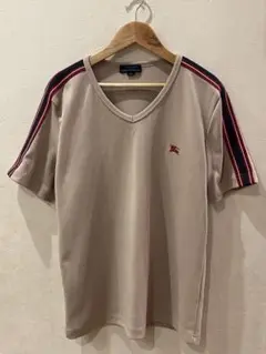 美品バーバリーブルーレーベルベージュ ジャージーラインTシャツ M