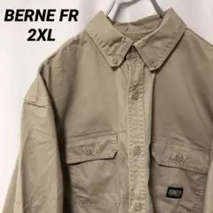 N-3477 BERNE FR アメリカ古着 ワークシャツ 長袖シャツ 2XL