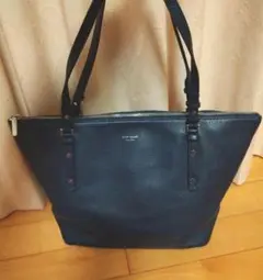 ケイトスペード　トートバッグ　レザー　ネイビー