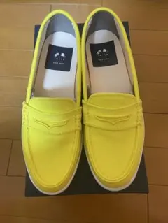 COLE HAAN ナンタケットローファー 約24.5cm キャンバス イエロー