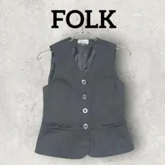 FOLK 事務服 ドット柄ベスト オフィスウェア (7) ブラック