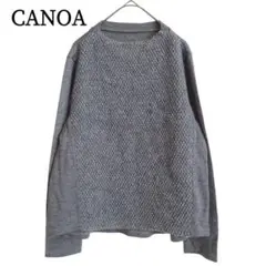 2137　CANOA　モックネックニット　グレー　L　美品