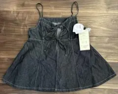 新品 前後2WAY デニムリボンビスチェ Lサイズ