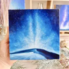 「Night Express」アート　原画　夜空　星　スピリチュアル　小さい