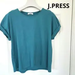 J.PRESS ターコイズ 半袖シャツ　ロールアップ袖デザイン　M