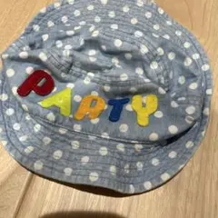 水色ドット PARTY バケットハット