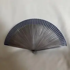 新品未使用　青色 木製 扇子 専用ケース付き