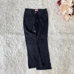 ⚫︎ストレッチフレアパンツ（M）黒　シンプル　ブーツカット　Y2k
