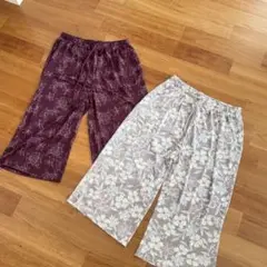 リラックスパンツ 2点 ルームウェア 夏 春 涼しい リゾートパンツ レディース