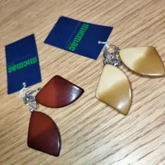 micmac ブラウン ベージュ イヤリング　セット　昭和レトロ　レア品