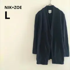 海外古着 NIK+ZOE ジャケット L ブラック シングル ニット 無地