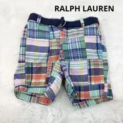 ラルフローレン ベルト付き カラフル チェック ショートパンツ 24M