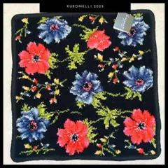 Emjeau 花柄ハンカチ 日本製 黒