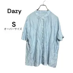 Dazy バンドカラーブラウス 水色 S オーバーサイズ　ゆったり感　春夏