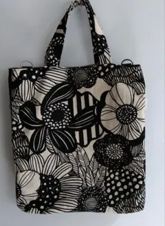 L　Ｗトートバッグ　黒　帆布　ハンドメイド　双子　ツイン