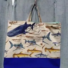 レッスンバッグ　サメ　ハンドメイド　男の子　入園　入学　手提げバッグ
